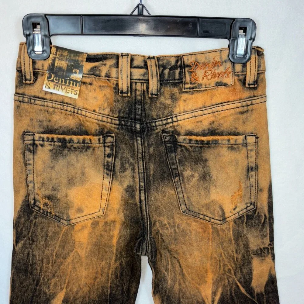 Denim  & Rivets Distressed New  Youth Brown Denim Size  S10